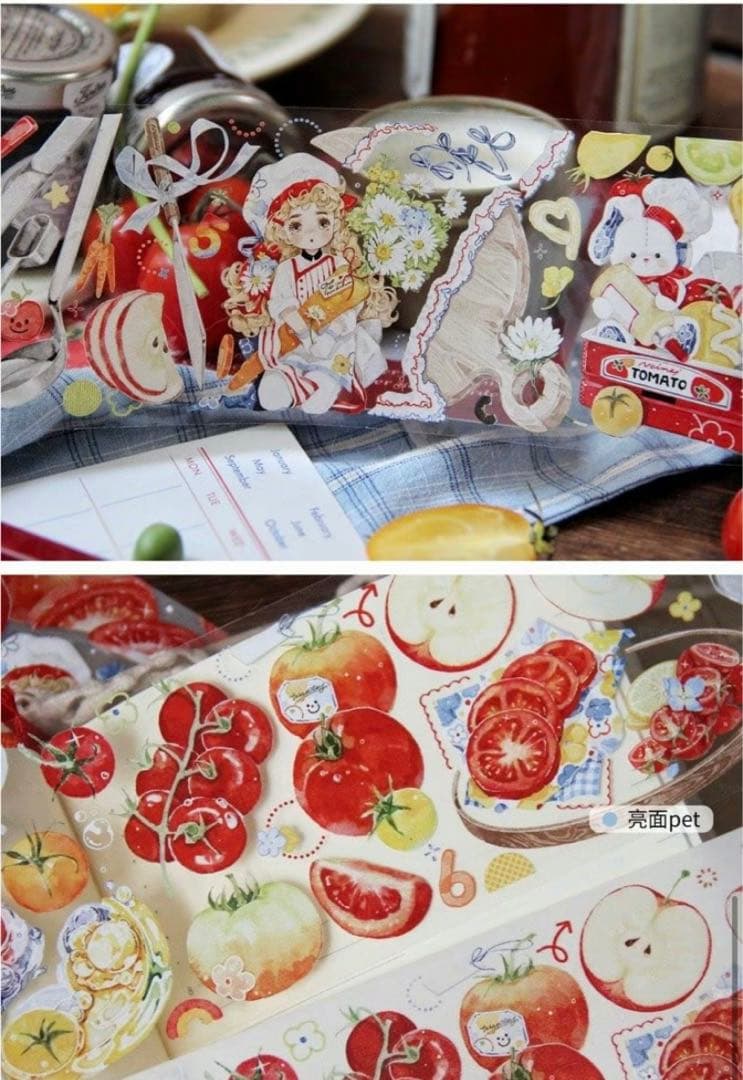 【SALE】【新品】海外マステ　野柚Neinei【美味时时季】 4本巻売り