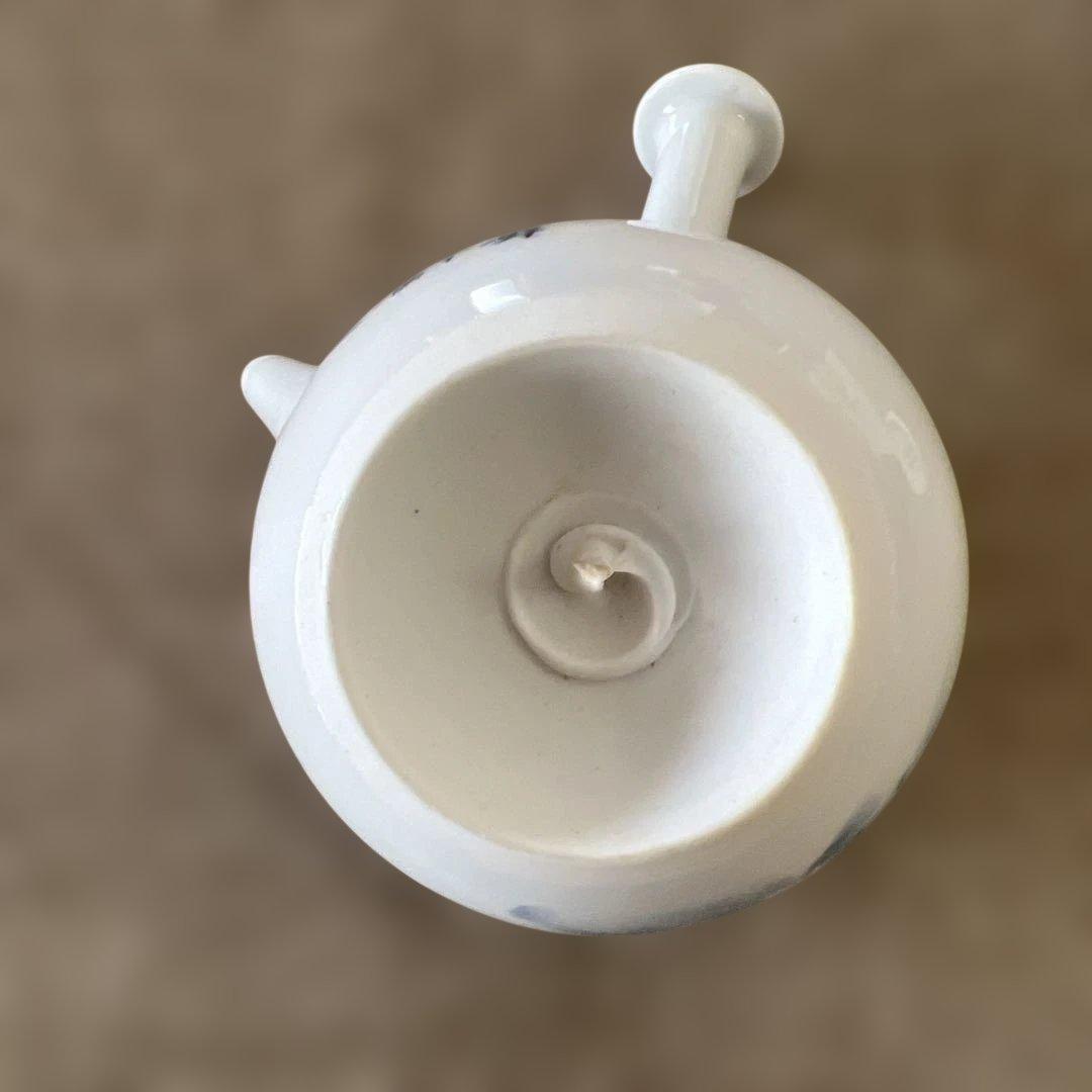 煎茶器　京焼　平安春峰　染付漢詩山水図急須