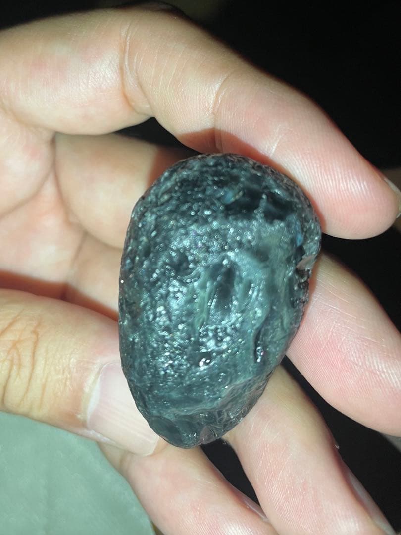 研磨品　十勝石玲瓏　水色、ブルー、イエロー　レインボーオブシディアン