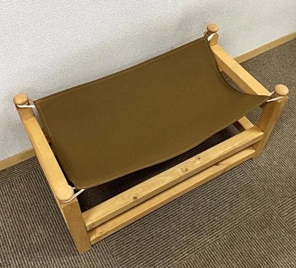 【引取可能】無垢材　ネコ用ハンモック 猫用ベッド ペット用木製ベッド