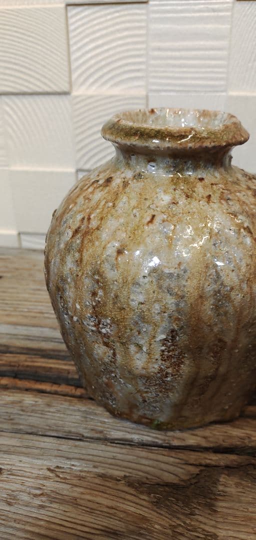 信楽　踞壺　谷清右衛門　一苔　共箱