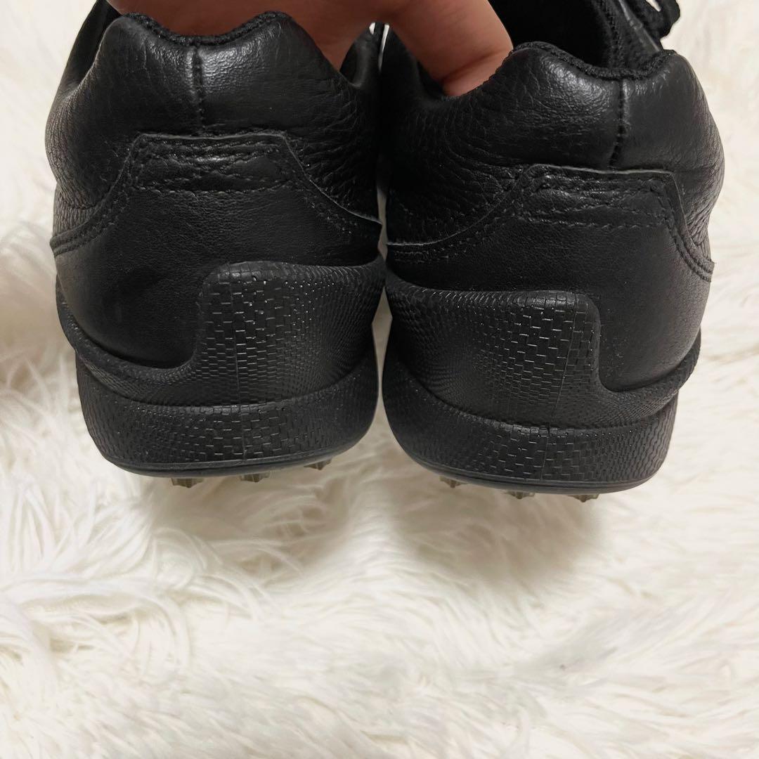 極美品 ECCO BIOM HYBRID シボ レザー ゴルフシューズ 25.5