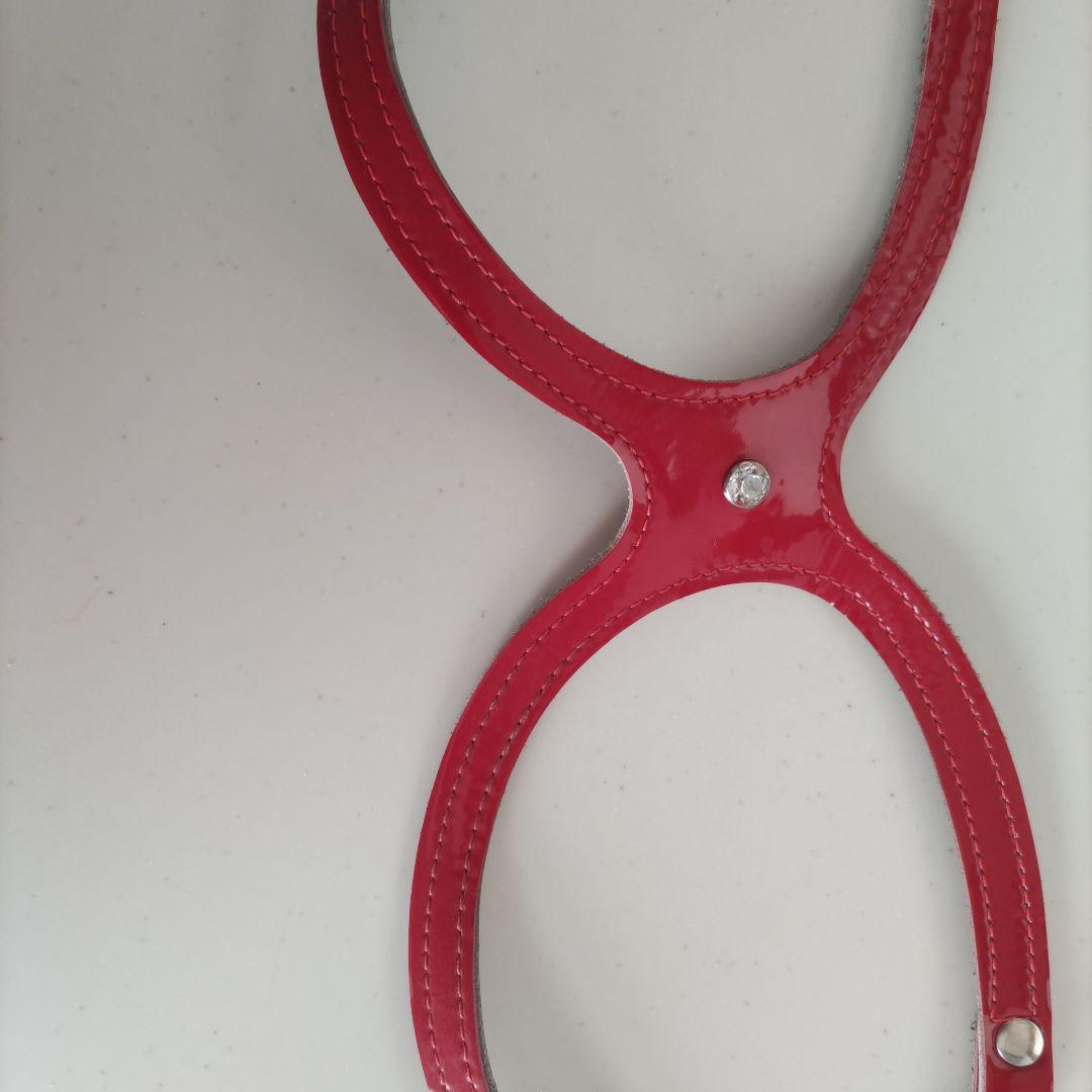 バディ－ベルト ハ－ネスBBベルト ６号エナメルレッド！ スワロフスキー付き