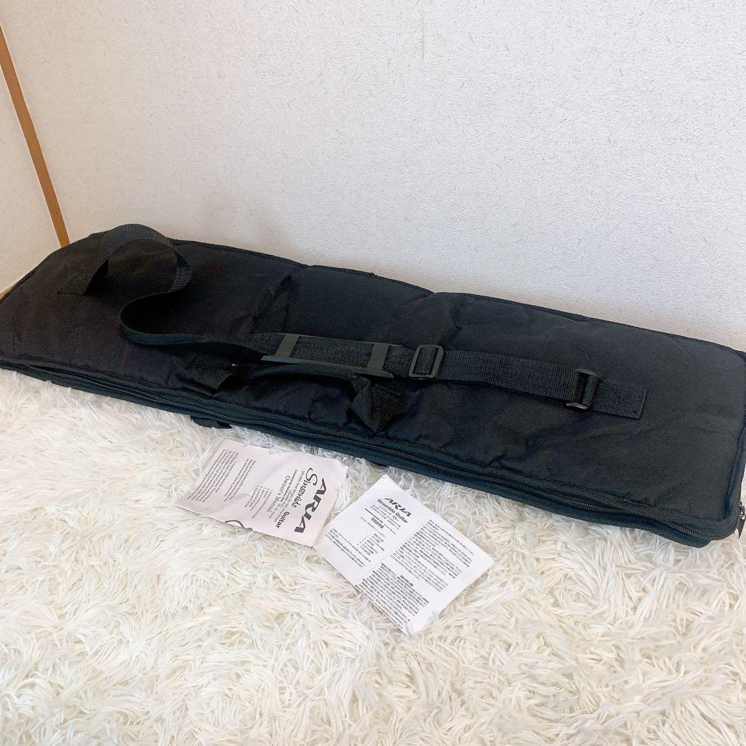 アリア アコースティック サイレント トラベルギター ブラック AS-101S