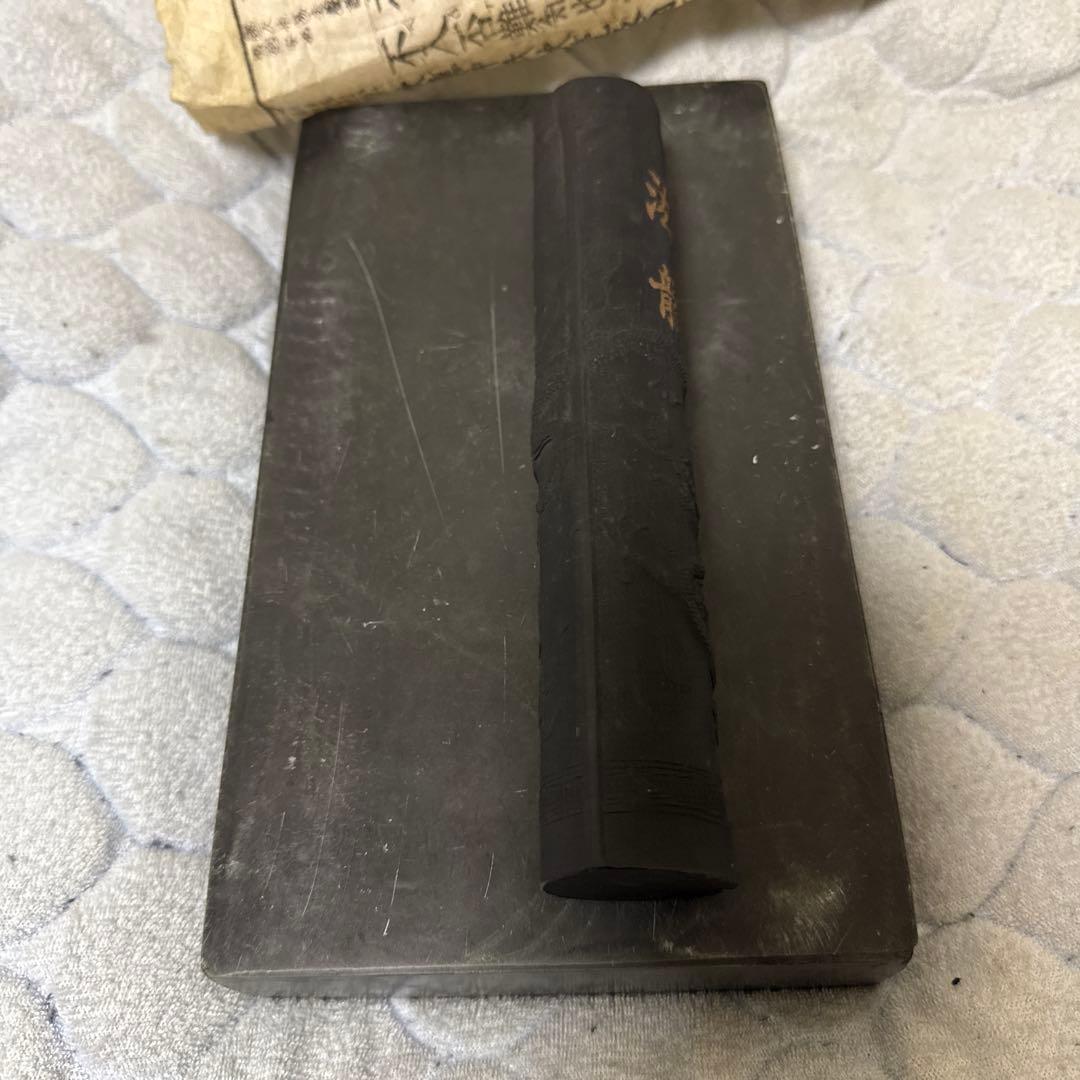 中国古硯 端溪硯 詩文 在銘 文房用具 書道具 古箱付き　螺鈿象嵌