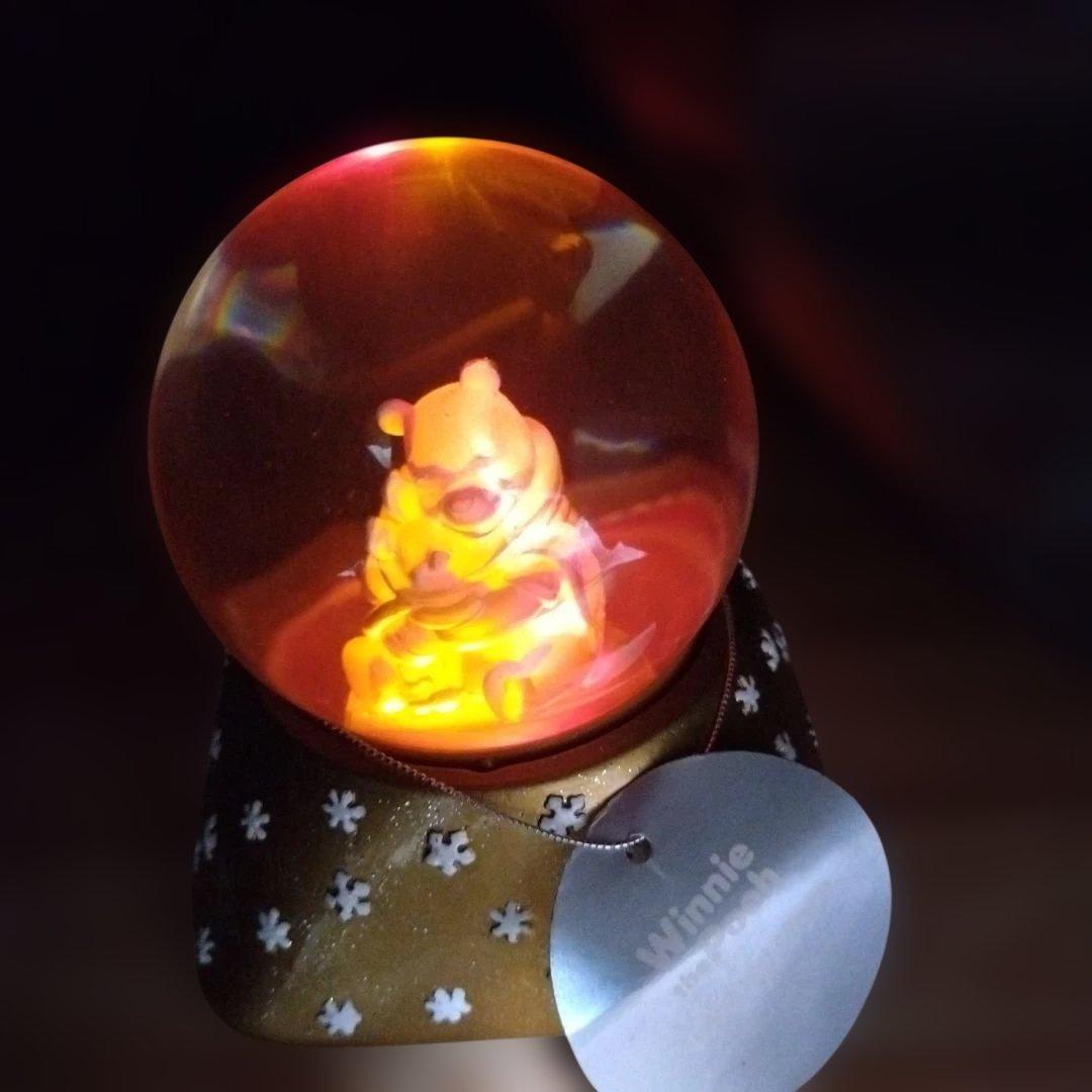 ディズニー くまのプーさん　光るガラスドーム　ティガー&ルー　スノードーム　2点