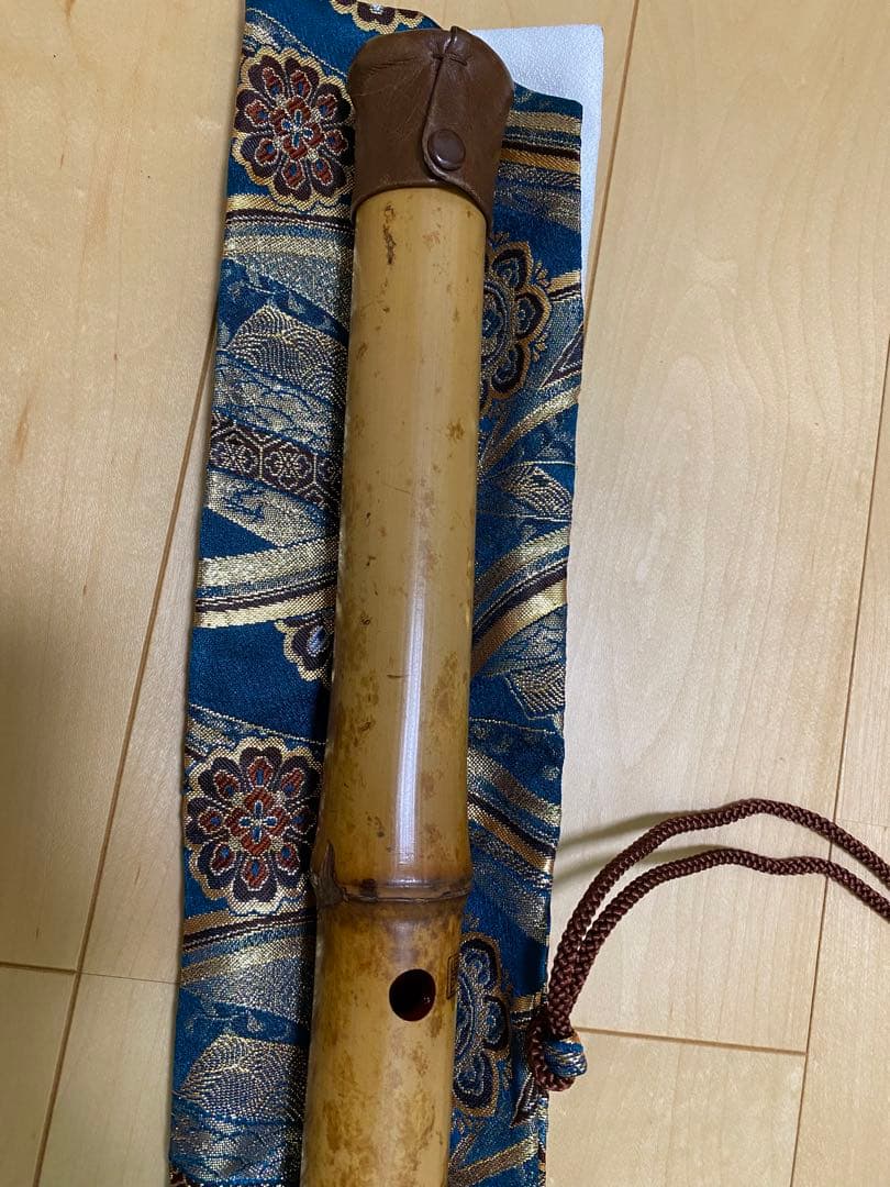 【尺八、（作）井上昌山】都山、歌口水牛、銀縁、銀３線籐巻