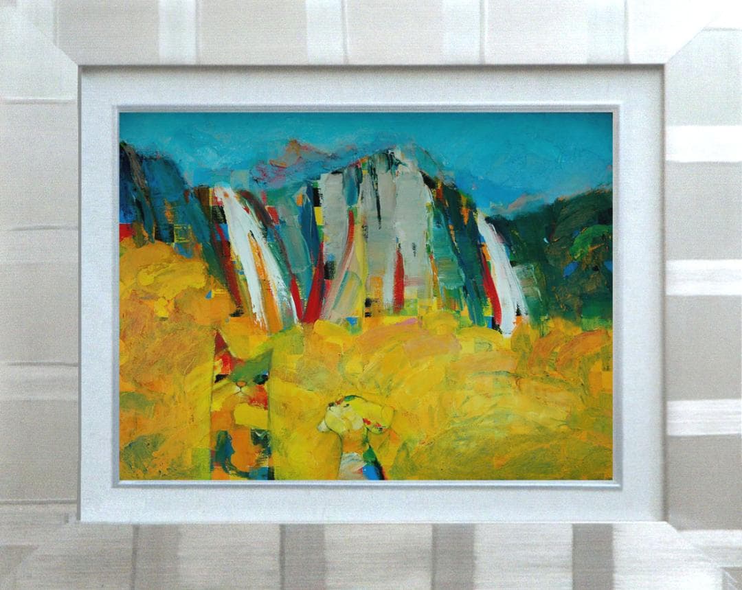 油絵 菅家令子 絵 絵画インテリア額付(黒) uF6-071119可愛い子犬と猫