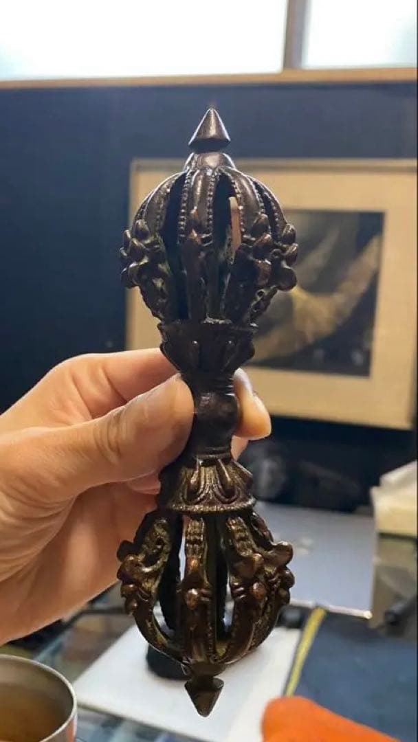 ガンダーラ様式 密教法具 銅製 金剛杵 時代感あり 精緻造形 江戸前後期頃