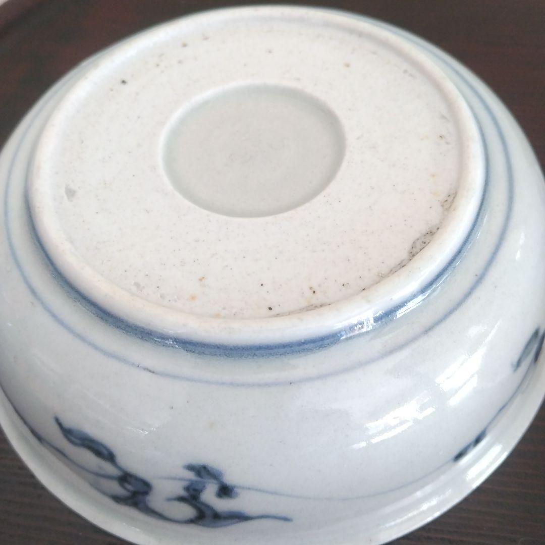 古伊万里 三平皿二点 染付手描き 唐子図柄 上手