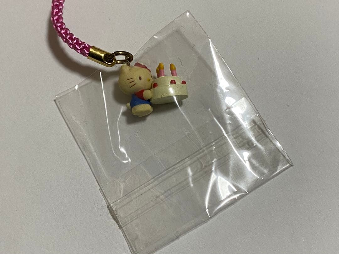 ハローキティ ストラップ 根付 ねつけ ケーキ KITTY&MIMMY 28th