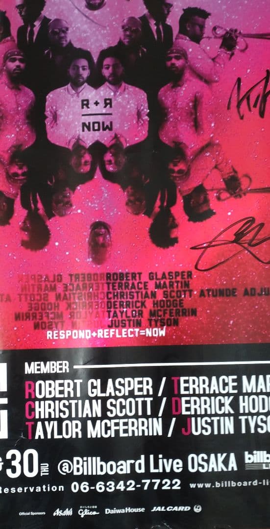 R+R=NOW メンバー全員サイン入りポスター ロバートグラスパー