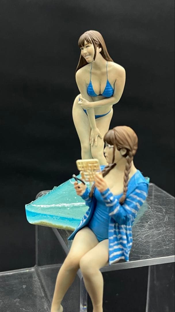 海辺ジオラマ台　プラマックス　東雲うみ　プラモデル　完成品　2体セット