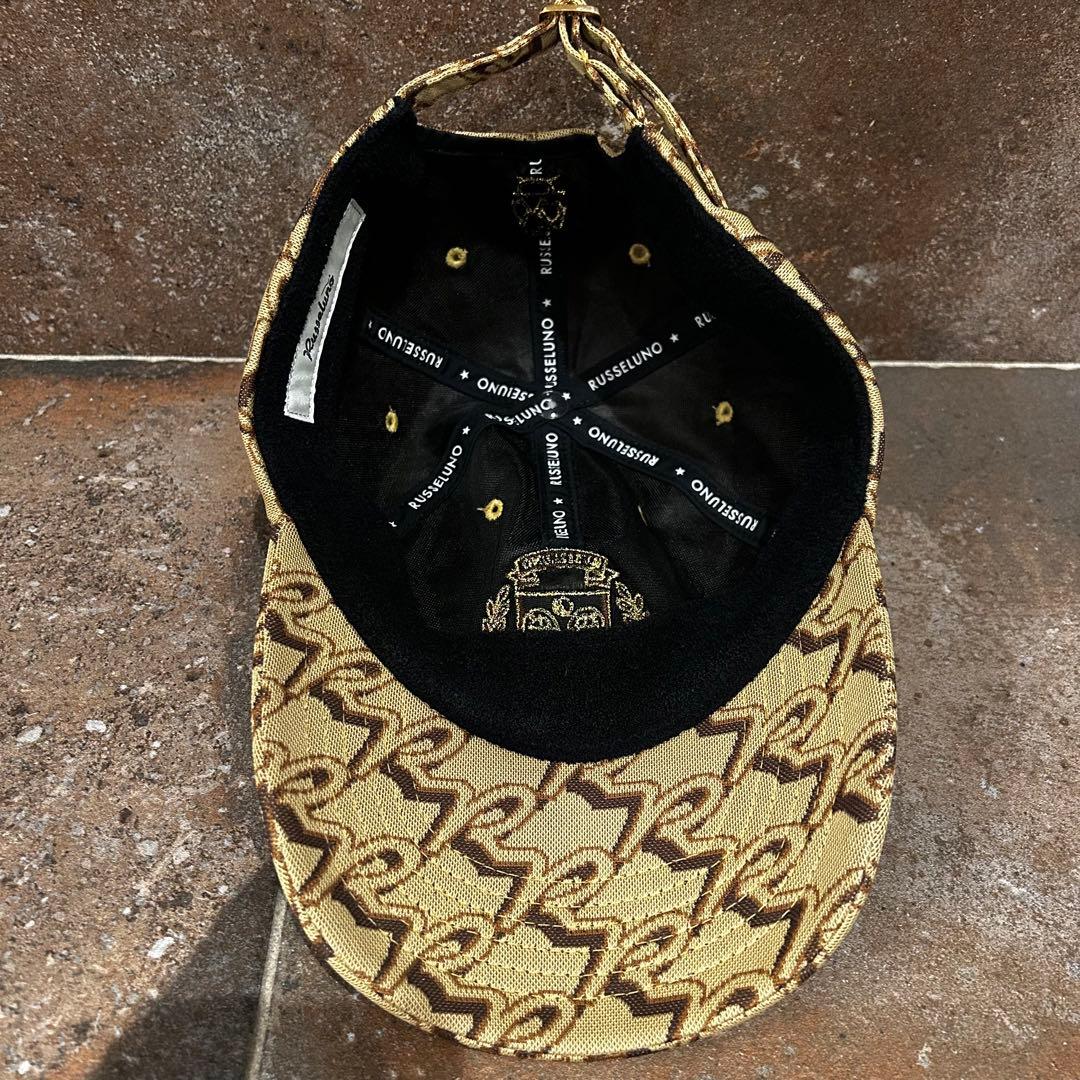 Russeluno MONOGRAM CAP ルチャ　総柄　ベージュ　ブラウン系