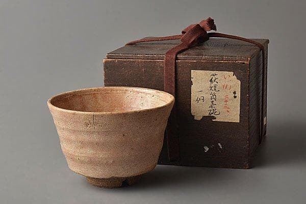 k522 【名品！萩の七化け】茶道具　古萩筒茶碗　煎茶道具