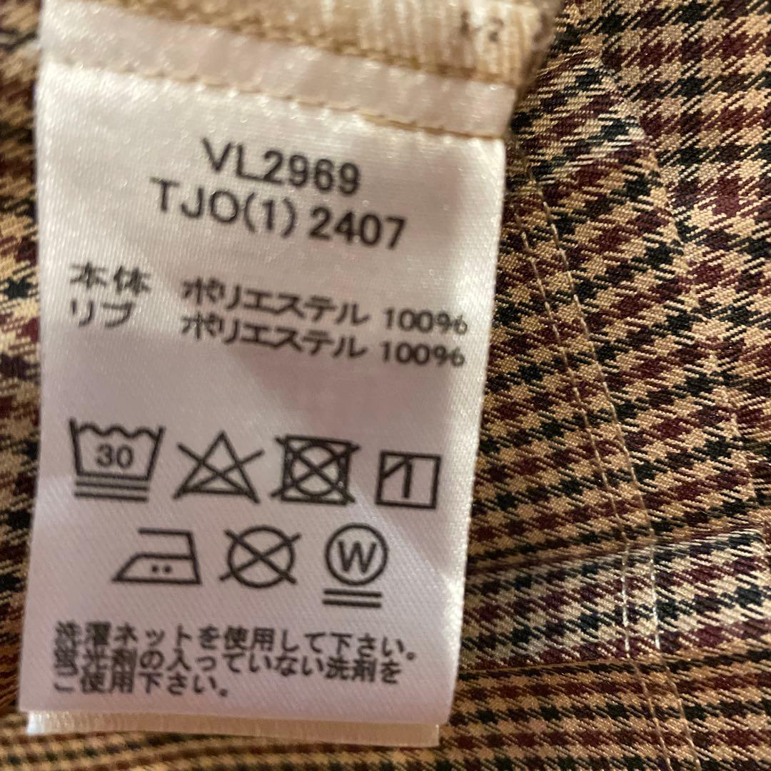 FILA グランチェック柄 プリーツスカートLサイズ　キャメル