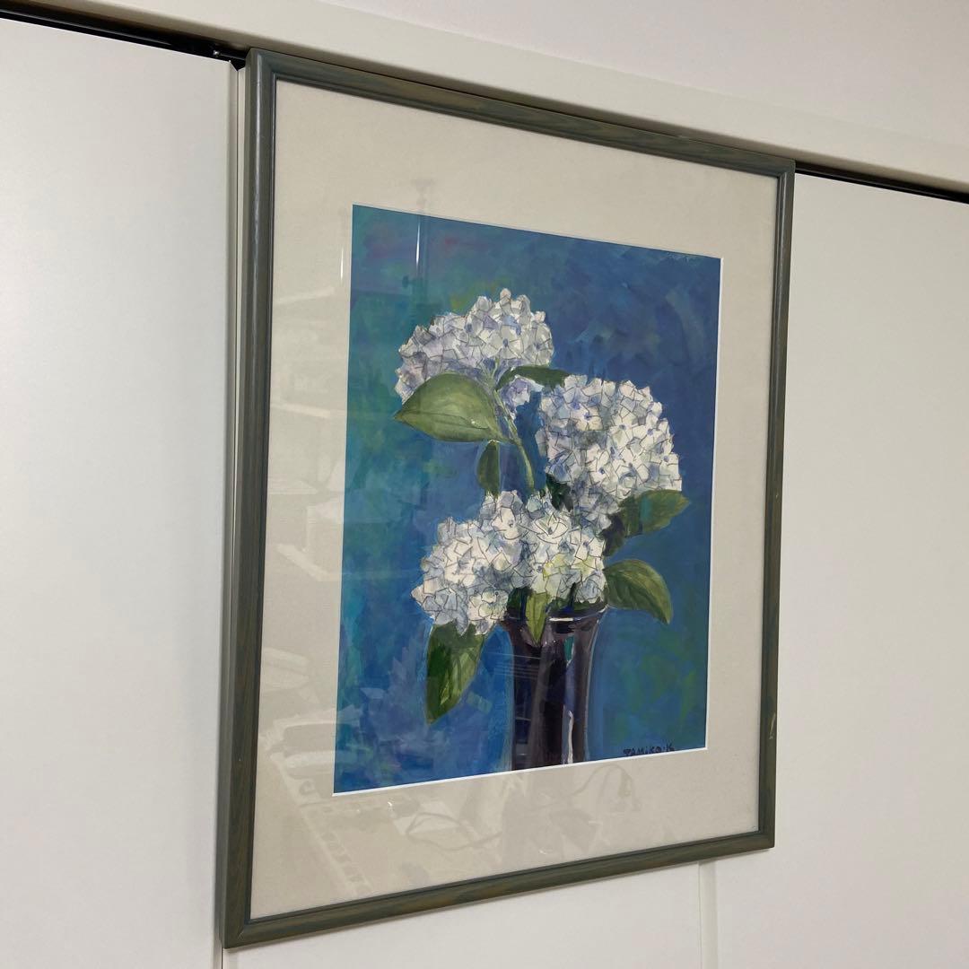 水彩画　紫陽花　アジサイ