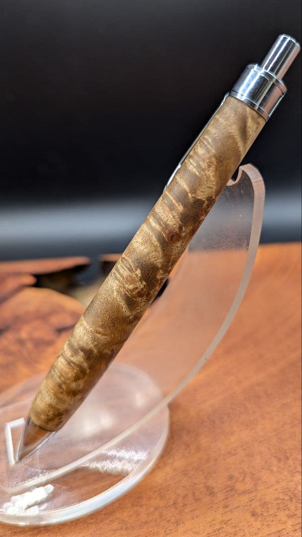 619超極上　マーブルウッド　瘤杢　縮杢　木軸シャーペン　ボールペン