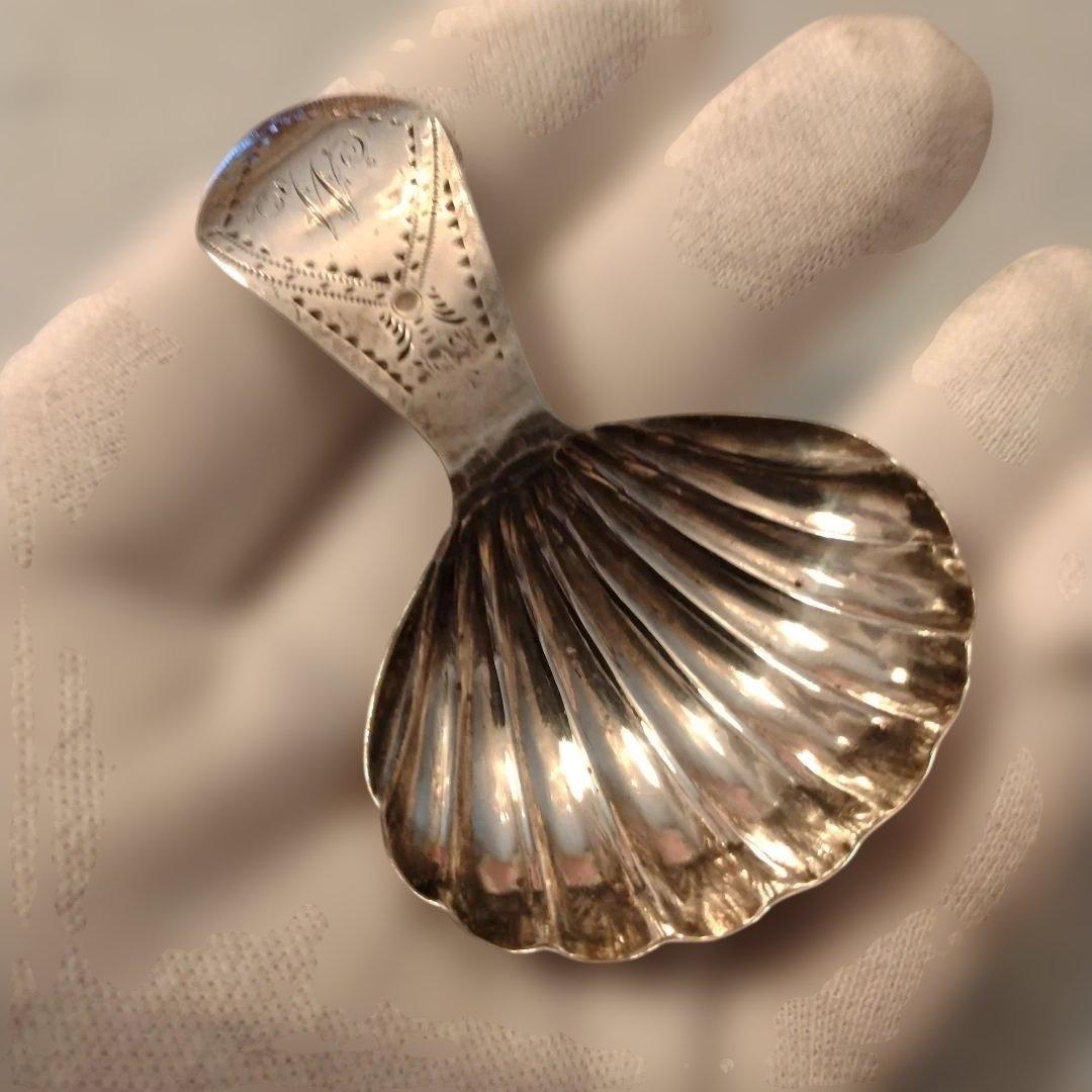 お値下げ　イギリス　純銀　ティーキャディースプーン 1793年　直しあり