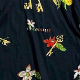 LEONARD◆レオナールスポーツ長袖ポロシャツ L　ブラック系