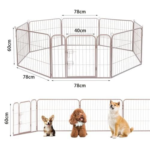 Yuil ペットサークル 大型犬用 折りたたみ式メタルフェンス GJ