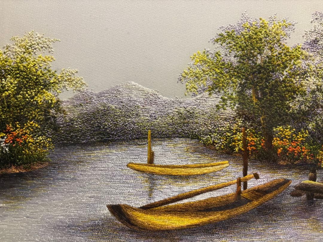 XQ Vietnam 高級シルク刺繍アート 麻生太郎氏 安倍晋三氏購入の特別品