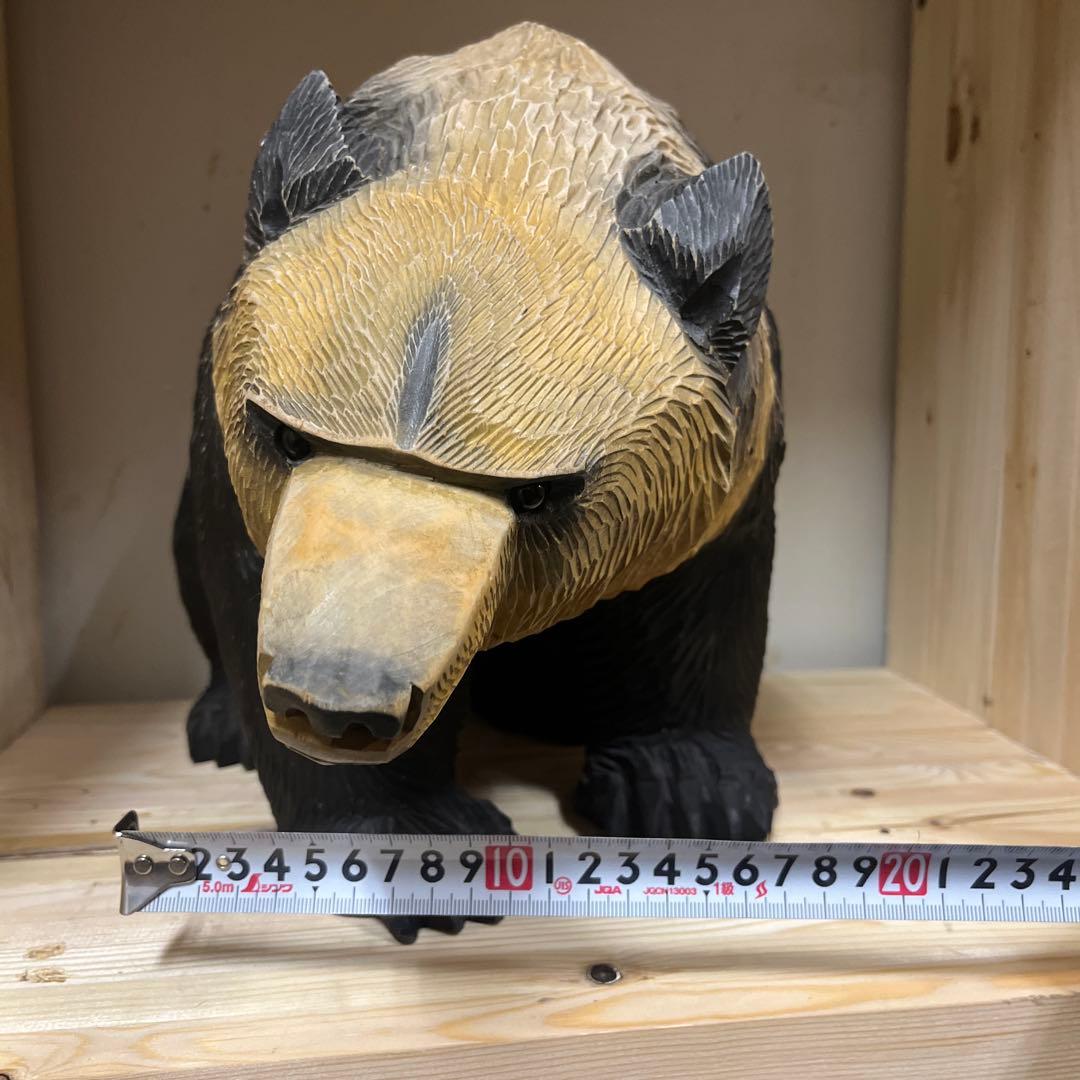 木歩　八雲熊　木彫り熊　ガラス目　引間二郎作　1980年　八雲エイト