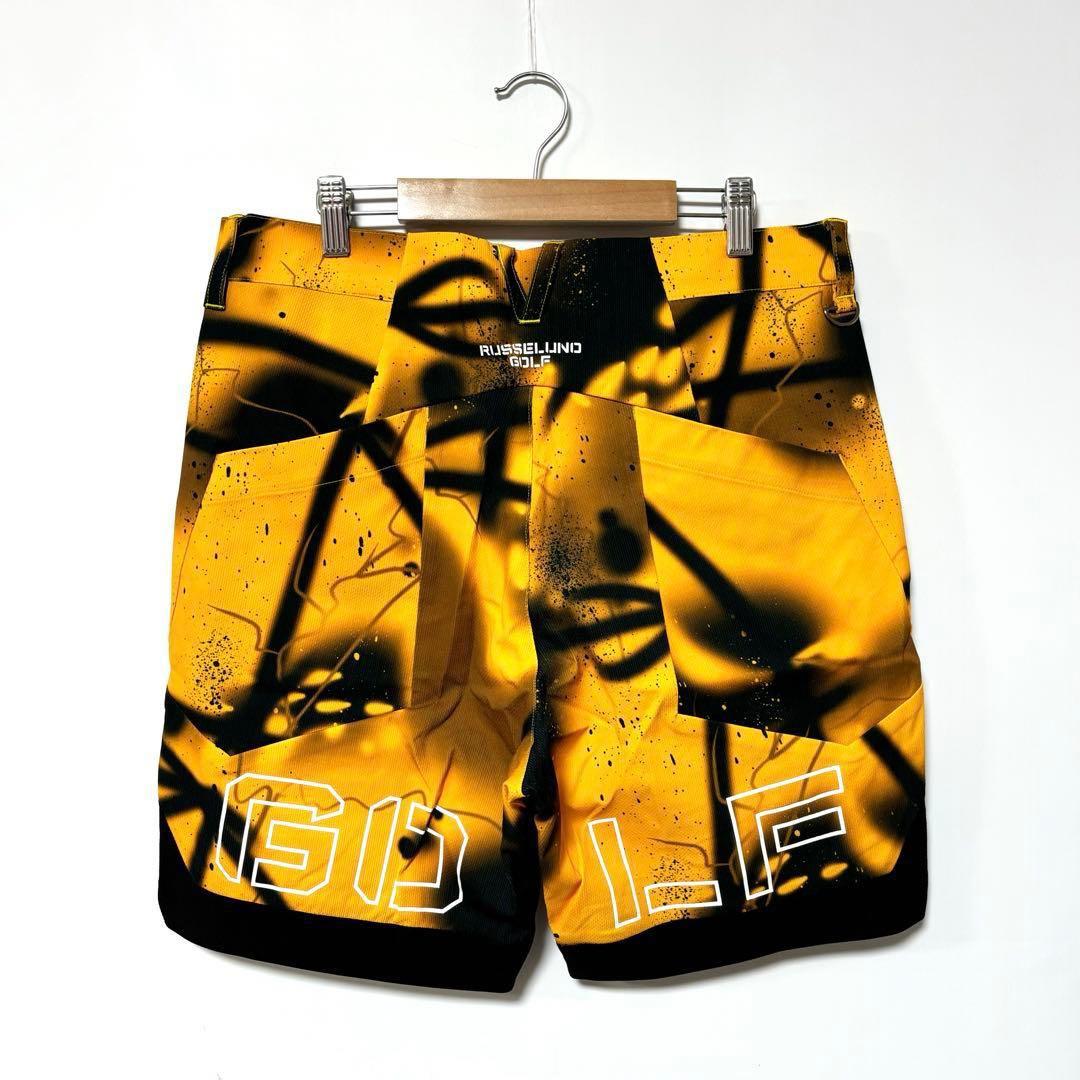 新品 ラッセルノ ゴルフ ロゴ ストレッチ ショーツ スプレー オレンジ M 4