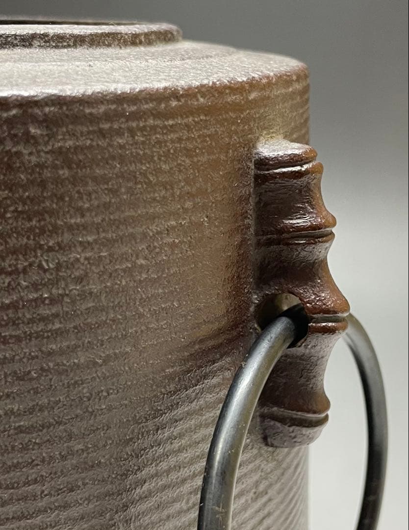 人間国宝　高橋敬典　筒糸目釜　釜釻　共箱　作歴書　W487