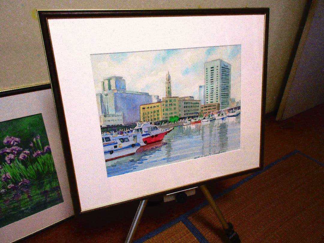 水彩画 港の風景 2018年作横浜税関