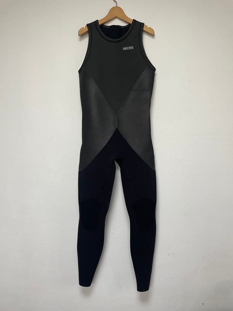 SAVER CROSS ノースリーブロングジョンウェットスーツ ブラック