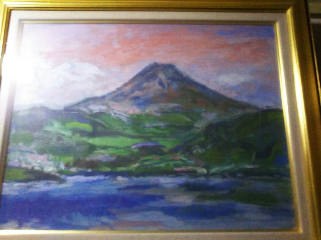 夏の富士油絵です直筆額縁付きです