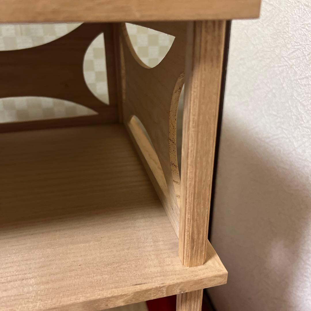 未使用超美品　惺斎好 桐木地 糸巻透二重棚 表千家 茶道具