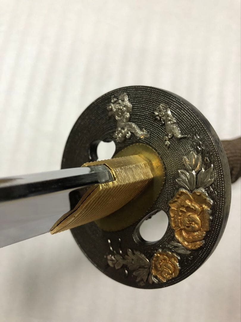 美品 模造刀　打刀　朱鞘　鞘付き長さ約105cm 26A14