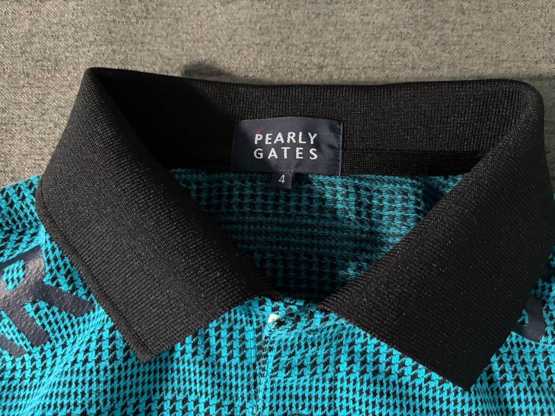 パーリーゲイツ PEARLY GATES ポロシャツ サイズ4 青 定価24千円