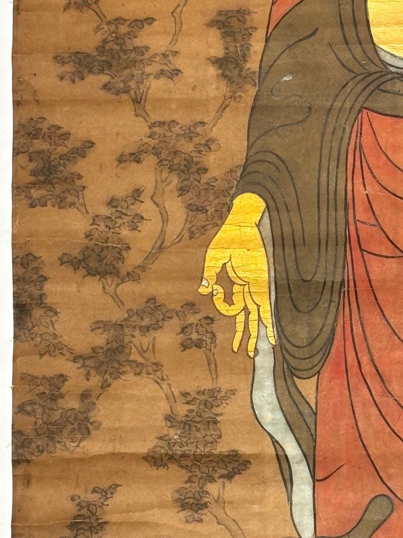 「阿弥陀如来像」阿弥陀仏 彩色木版画 1枚|仏画 仏教美術 江戸時代 木版刷り