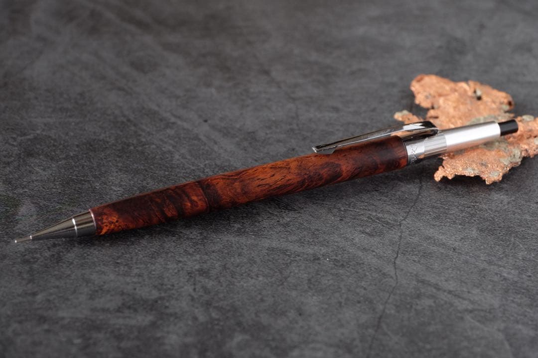 PG5木軸カスタム0184　高村杢工房 製図用シャーペン　ホンジュラスローズ瘤