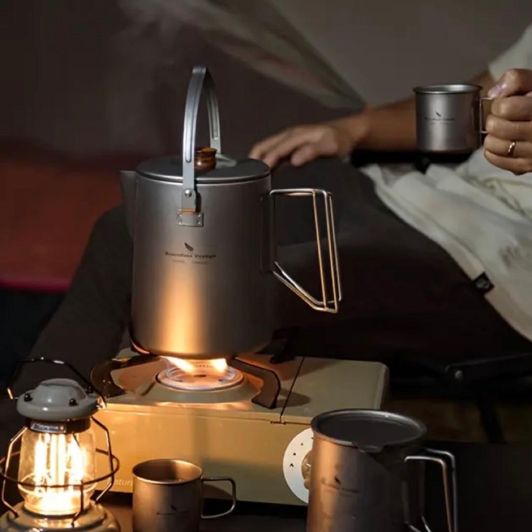 定価10000円　チタン製　ケトル　焚き火　コーヒーポット　チタン　クッカー