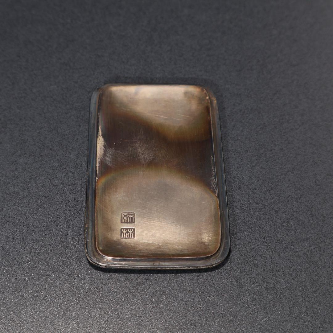 純銀　鶴図　爪楊枝入れ　小物入れ　アンティーク　R1482K3