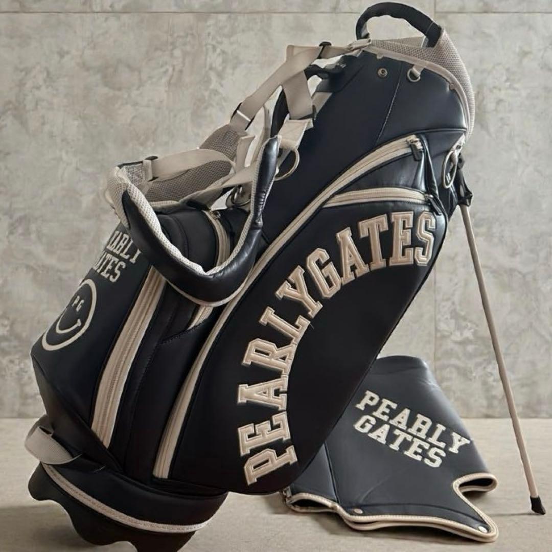 パーリーゲイツ　キャディバッグ　ショルダー式　スタンド式　軽量　紺　ネイビー