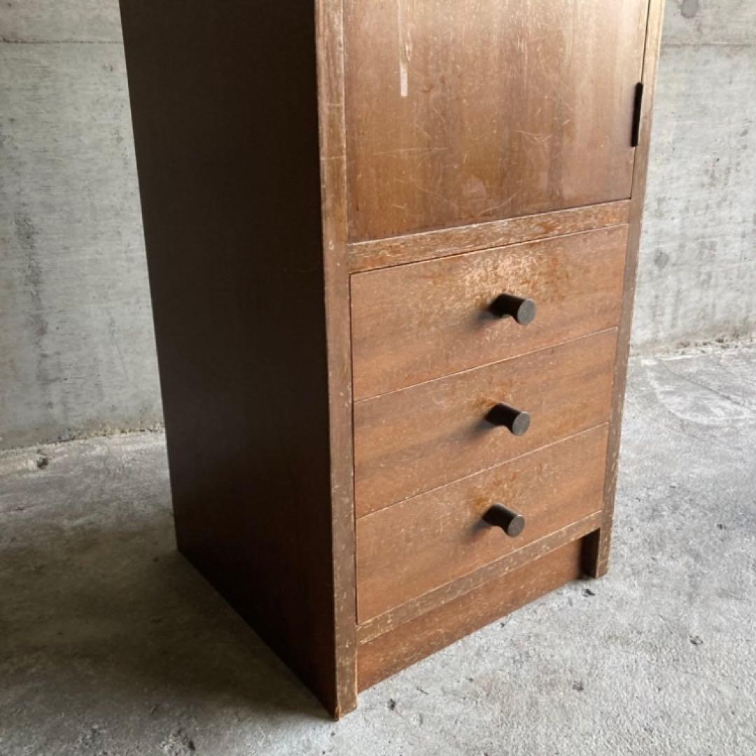 サイドテーブル キャビネット チェスト ラック 電話台 棚 木製 昭和 レトロ