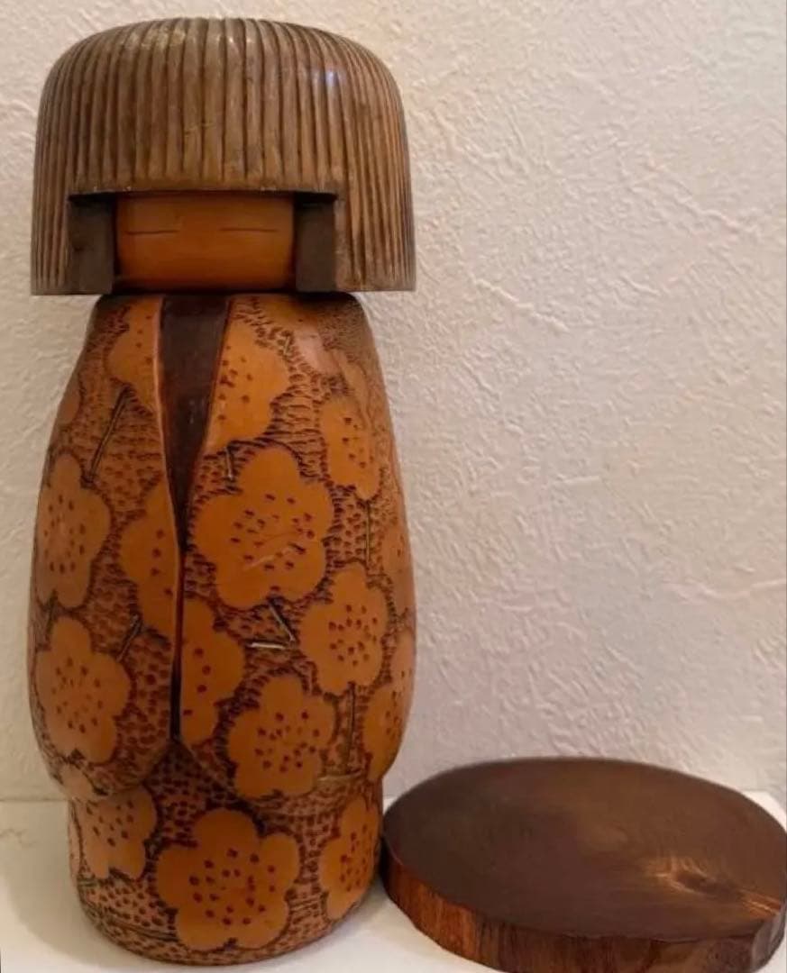 希少 総理大臣賞受賞作家 大谷良夫 作 「春を待つ」創作こけし 高さ約24cm