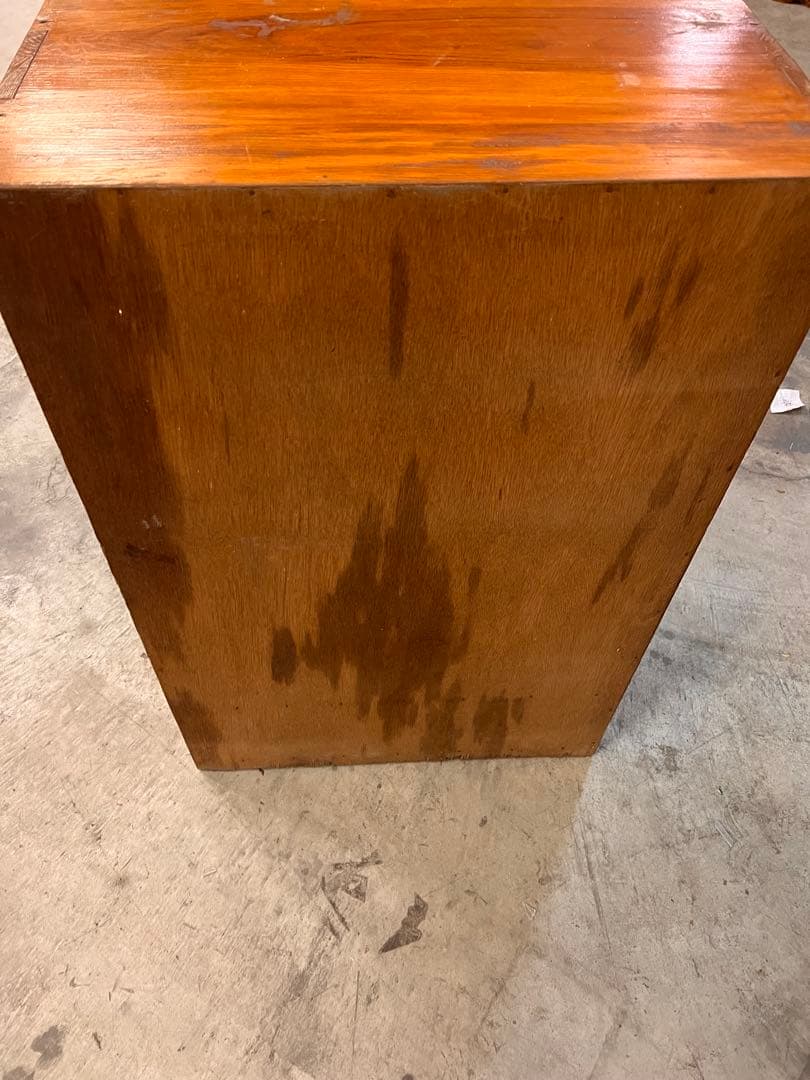 昭和レトロ 木製 引き戸棚 型板ガラス 収納家具