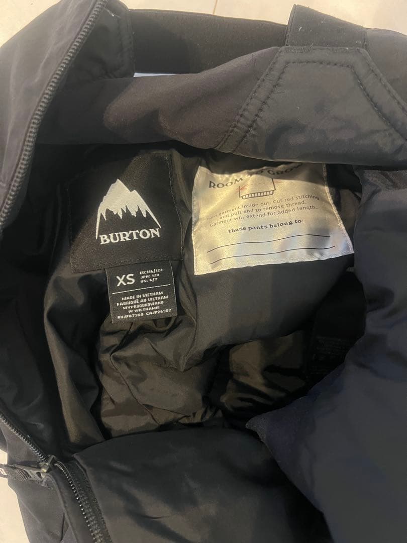 BURTON 子ども用 ブラックオーバーオール