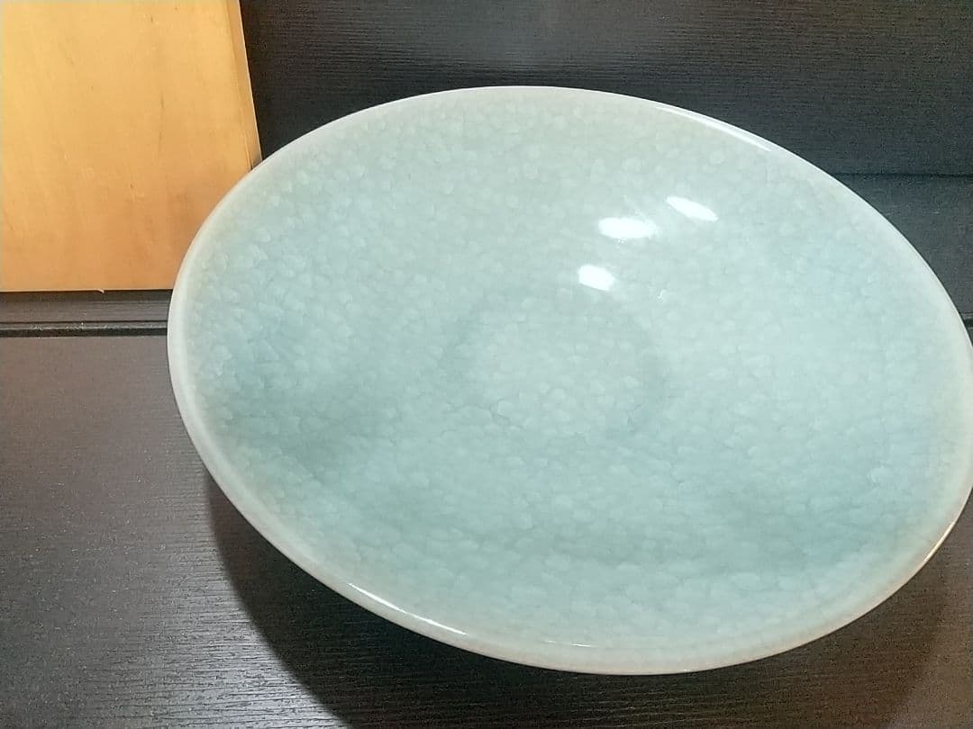 希少 青磁大皿 小笠原長春