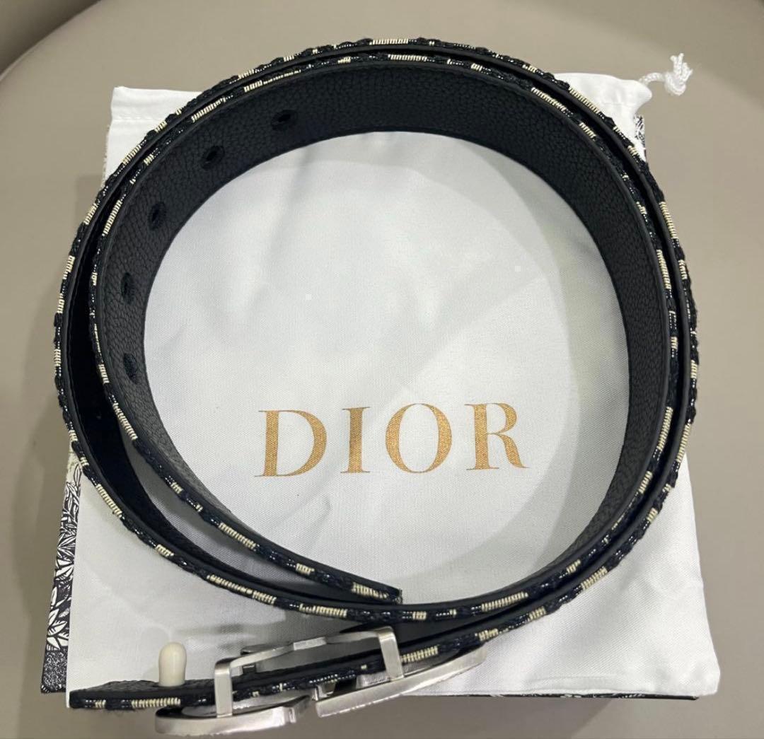 Christian Dior ディオールのシルバーバックル付きベルト