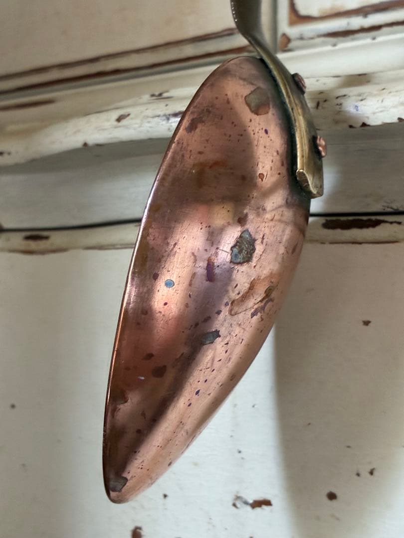 フランス　アンティーク　銅製 レードル ５本　壁掛け　ラック　プロ用　コッパー