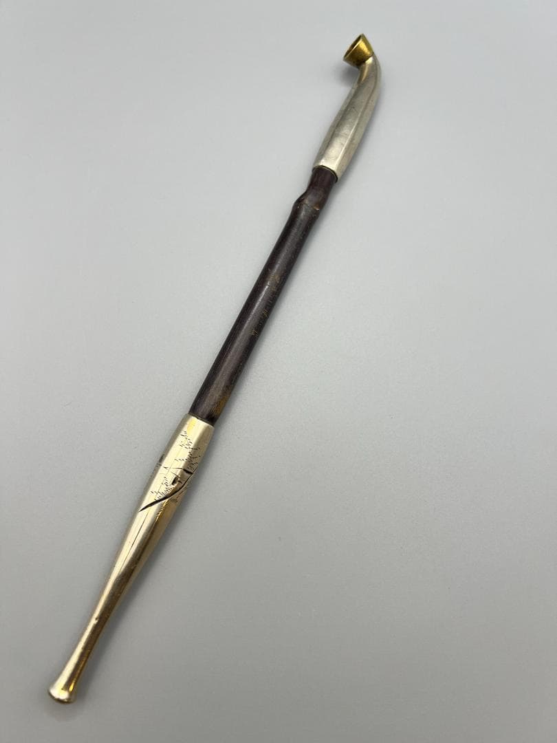 【海】純銀煙管　村田　風景図　キセル　銀細工　アンティーク　重量約27.8g