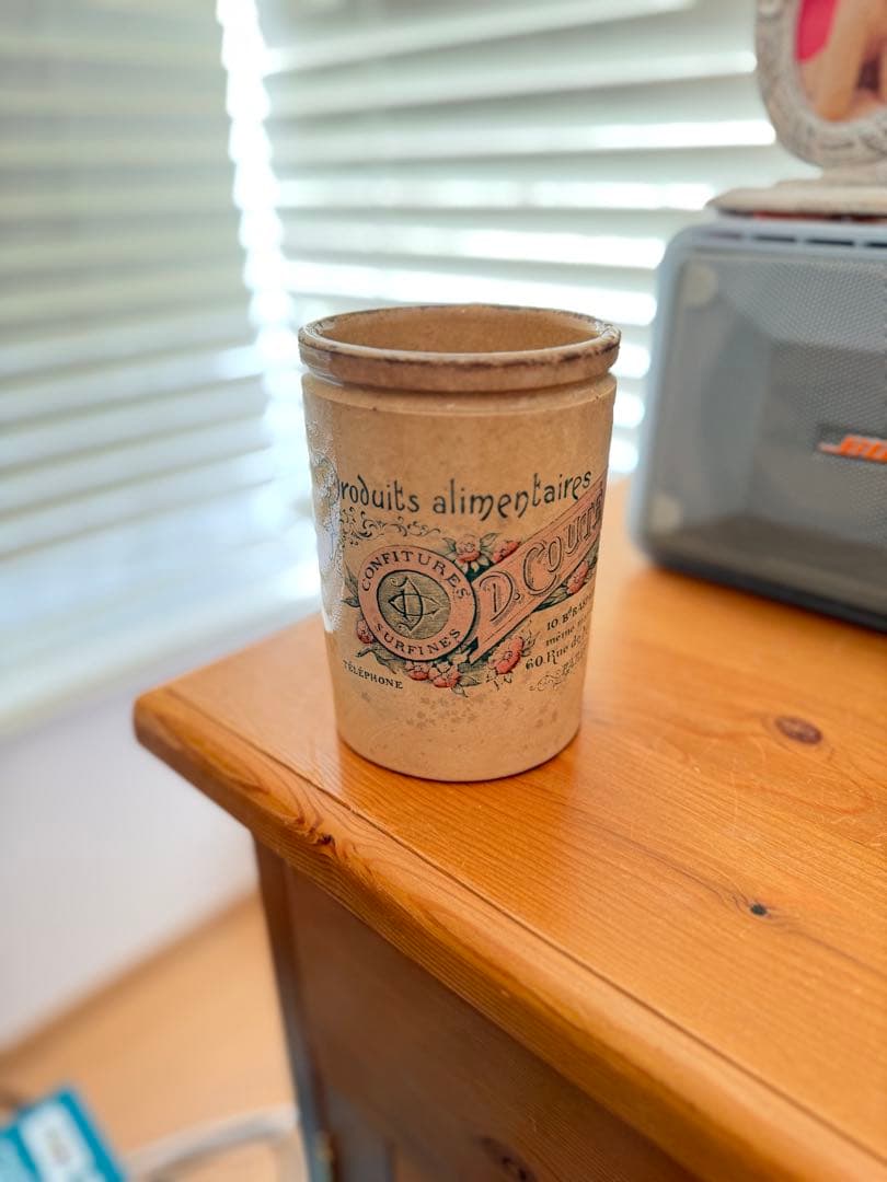 激レアフランスアンティーク陶器リュネヴィルコンフィチュールポット