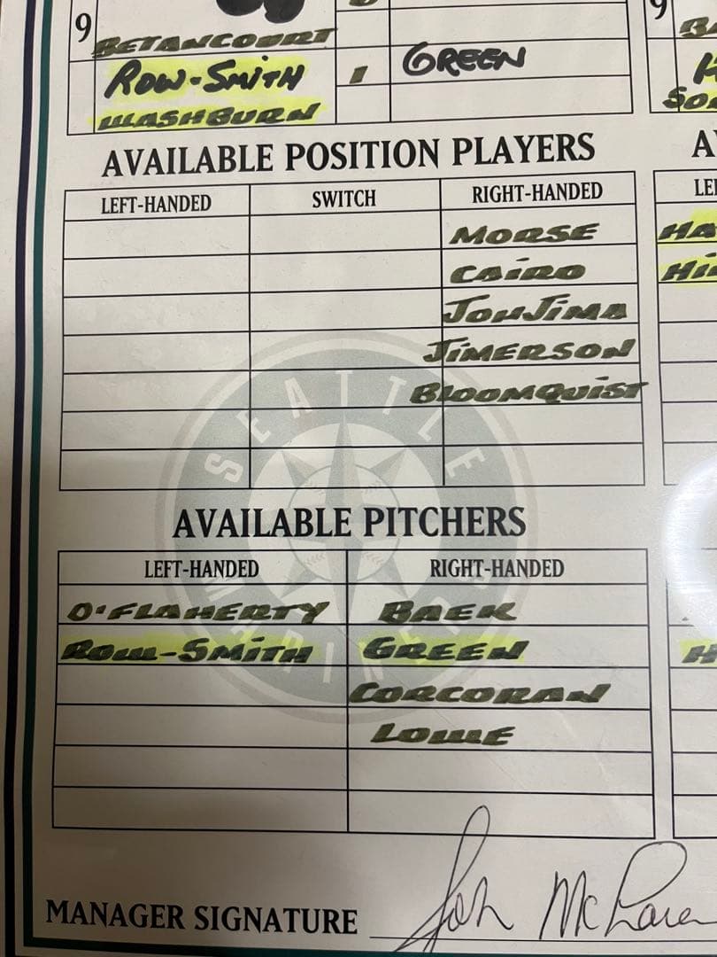 イチロー　城島　岩村　実使用　ラインナップカード